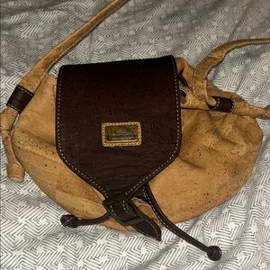 Brown and Tan Women's Cork Bag